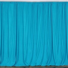 2 pcs 10 feet x 10 feet Polyester Backdrop Drape Curtains Panels - TURQUOISE