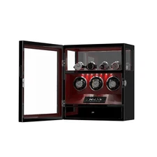 Fingerprint Lock 3 Watch Winder With 4 Extra Watches Storage With Mabuchi Motors