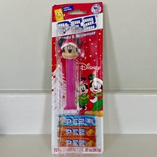  NEW PEZ Limited Edition Minnie Mouse Disney Christmas Pink Stem Candy Dispenser