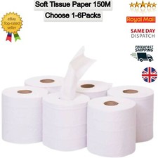 1-6 Rolls White Jumbo Centre Feed Embossed 2ply Wiper Paper Towel Kitchen