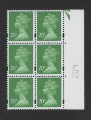 w24GB HARRISON OFNP/DEX + BLUE FLUOR BAND Warrant 20p CB - 402 MNH **++ -