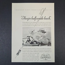 1927 Little Marmon 8 Automobile Motor Car Vintage Print Ad Mancave Garage Couple