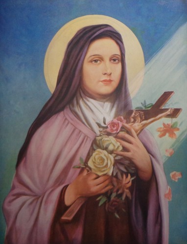 Old Vintage 1930s Religious Saint Therese Lisieux Catholic 14x18 Print