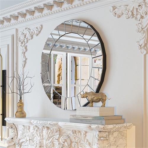 LUVODI Sunflower Shape Silver Wall Mirror For Bathroom Dresser Entry Way Bedroom - Picture 4 of 12