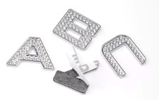 Crystal Diamond 3D Metal Chrome Self Adhesive Car Emblem Letters & Numbers Badge