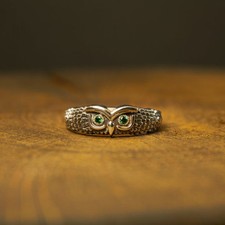 Sterling Silver Gorgeous Owl Ring, Silver owl fashion, wise owl, owl wings