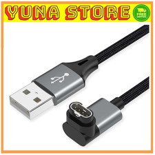 2 Pack 3.3ft Charger Cable for Garmin Watch, L-Shape Braided Charging Cord fo...