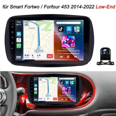 4+64G Android 15 Autoradio Carplay HiFi GPS Navi +Kam Für Smart Fortwo 453 14-22