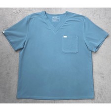 FIGS Scrub Top Mens XXL Teal V-Neck Chest Pocket Technical FM1500