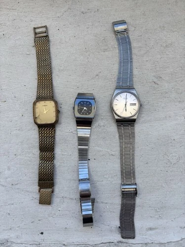 Vintage Rado Rado Seiko Watch Lot 3 Quartz Bracelet Watches As-Is Repair