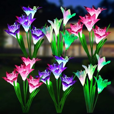 Solar Lights Outdoor Garden Decorative 6 Pack, Waterproof Solar Garden Lights...