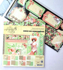 Graphic 45 Time To Celebrate 8x8 Paper Pad 17 Cardstock Die Cut Tag Pocket Lot