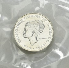 Monaco, Rainier III., 10 Francs 1982, Paris, Tod der Fürstin Grace, Silber