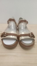 NIB Gold/Natural Womens Easy Spirit Ricosa Flat Sandals Size 7.5 W