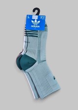 ADIDAS Mens Socks High Quarter Moisture Wicking Everyday 3 Pair Shoe Size 8-12