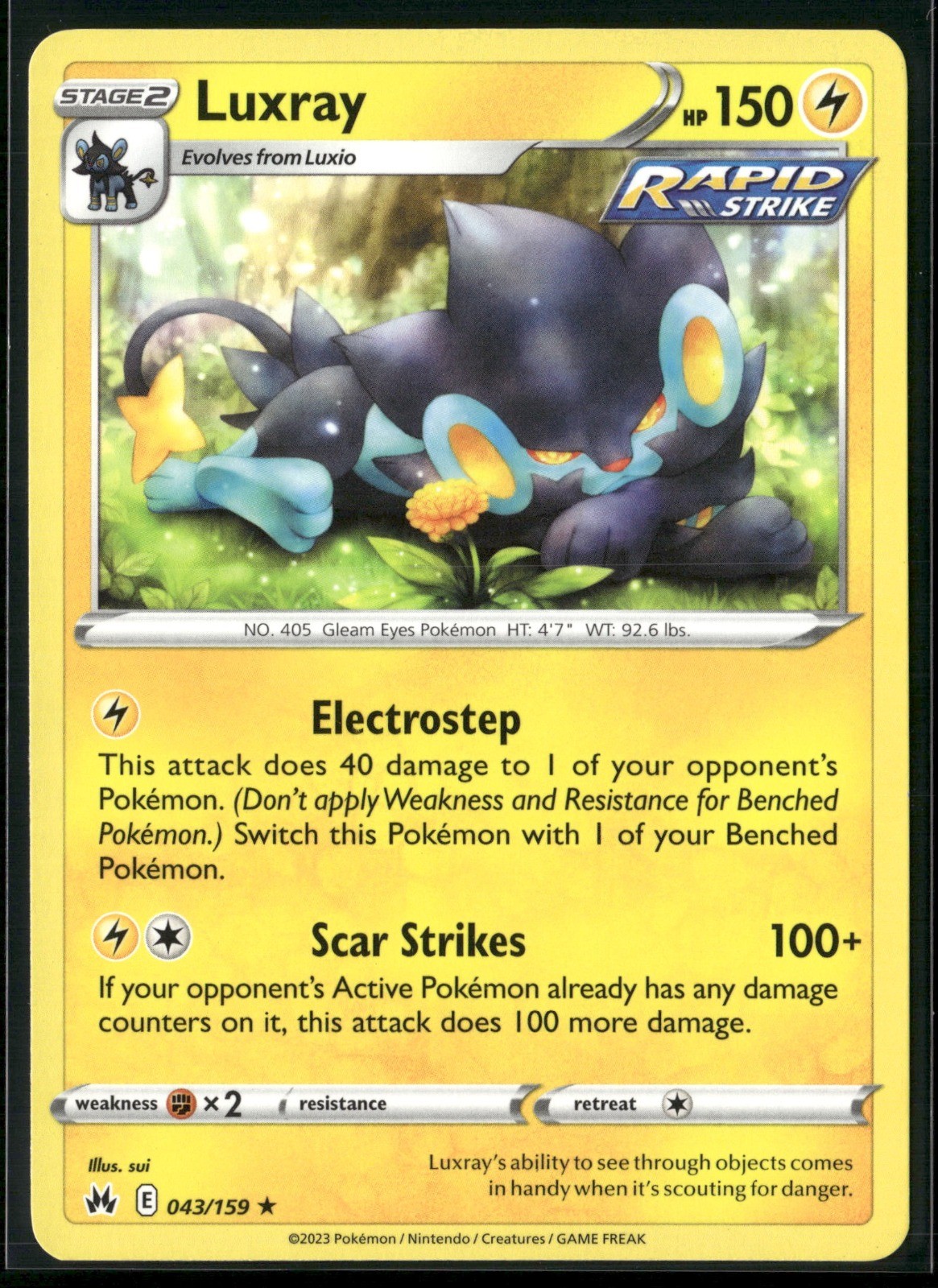 Luxray (43) Rare SWSH: Crown Zenith 043/159 NM