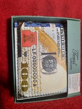 Men's Leather Bifold Wallet  USA 100 Bill Print  Novelty Money Wallet