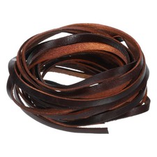 5.5 Yard 6mm Vintage Flat Leather Cord, Leather Strips for DIY Crafts Coffee