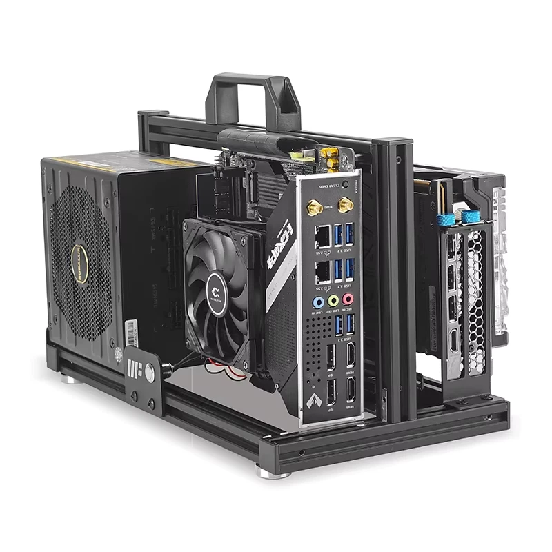 Aluminum Open Frame Case, Vertical GPU, 240mm Cooler, Mini-ITX Compatible, DIY G - Image 3 of 4