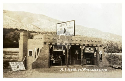 #ad Mescalero NM New Mexico Apache Curio Shop Roadside 1930s RPPC Postcard COPY $4.95