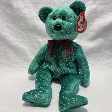 TY Beanie Baby DECADE the Bear Green Version 2000s Nostalgic Stuffed Plush Toy