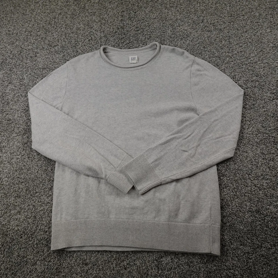 GAP Suéter Mujer M Gris Mármol Cuello Redondo Pullover Sudadera Tejido Informal Preppy Foto 2 de 4