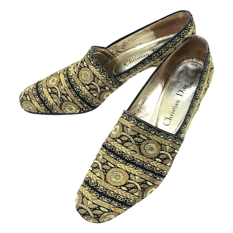 Escarpins Christian Dior talon broderie or EU35,5/US5,5 65372c