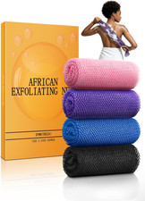 4 Pack African Net Sponge, Authentic African Exfoliating Net Sponge for Body B