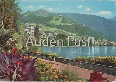 Montreux Schweiz Postkarte Le Quai Fleuri Rochers de Naye 1976