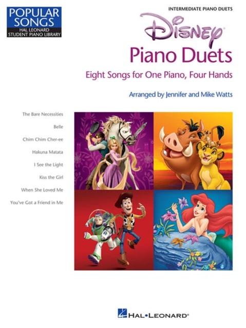 Disney Piano Duets Popular Songs - 8 Songs for 1 Piano, 4 Hands (Book)