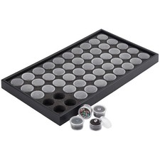 50 Gem Display Case Diamond Gemstone Storage Box Small Round Plastic Containe...