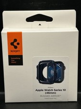 Spigen Apple Watch Series 10 Rugged Armor 46mm Case Navy Blue USA Ship
