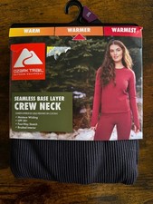 Ozark Trail Seamless Base Layer Crew Neck Top Women s Black Soot 2XL NEW