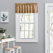 Lisa Solid 15 In. L Polyester/Cotton Tailored Valance in Tan