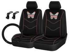 Auto Drive 5Piece Car Seat Cover Polyester Butterfly - Universal Fit, 23SC183