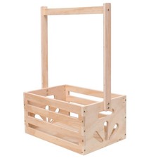 Wooden Baby Shower Crate Closet, Baby Storage Nursery Crate Hamper with Handl...
