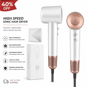 Séchoir à cheveux ionique haute vitesse Séchage rapide professionnel Séchoir 1400W blanc