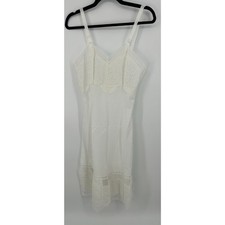 VINTAGE Full Slip Size 36 Movie Star Nylon White Lace Dress Slip Womens Lingerie