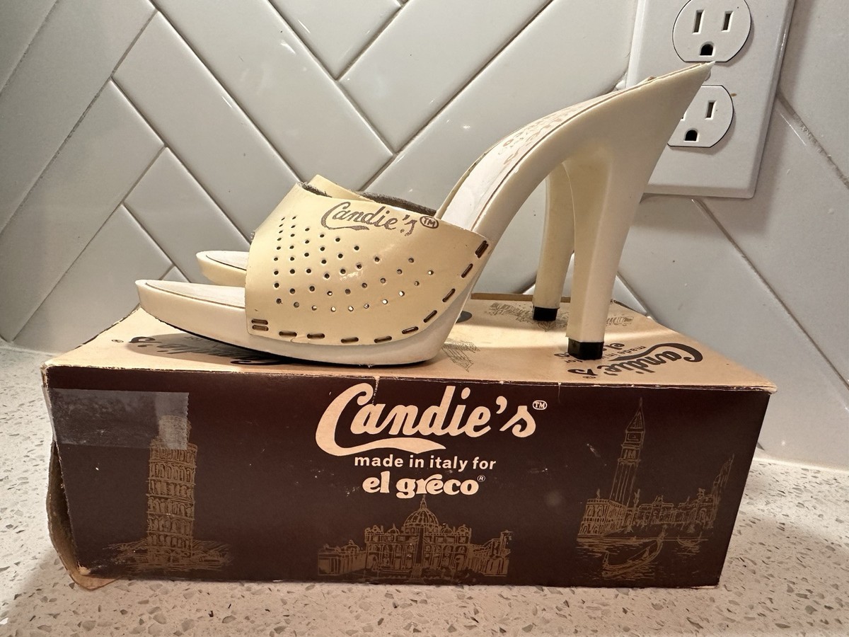 Vintage 1980s Candies Original Sandal High Heels Slides Sexy