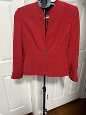 Tahari Arthur S. Levine Red Blazer Jacket Women s Size 10P
