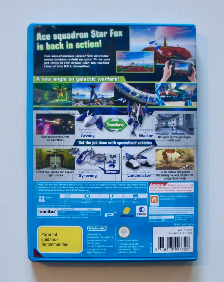 Star Fox Zero Inc Artwork Nintendo Wii U Like New Mint Disc AU - Image 2 of 3