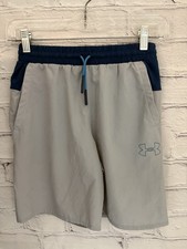 Under Armour Gray/Blue Activewear Shorts LOOSE EUC Youth Medium
