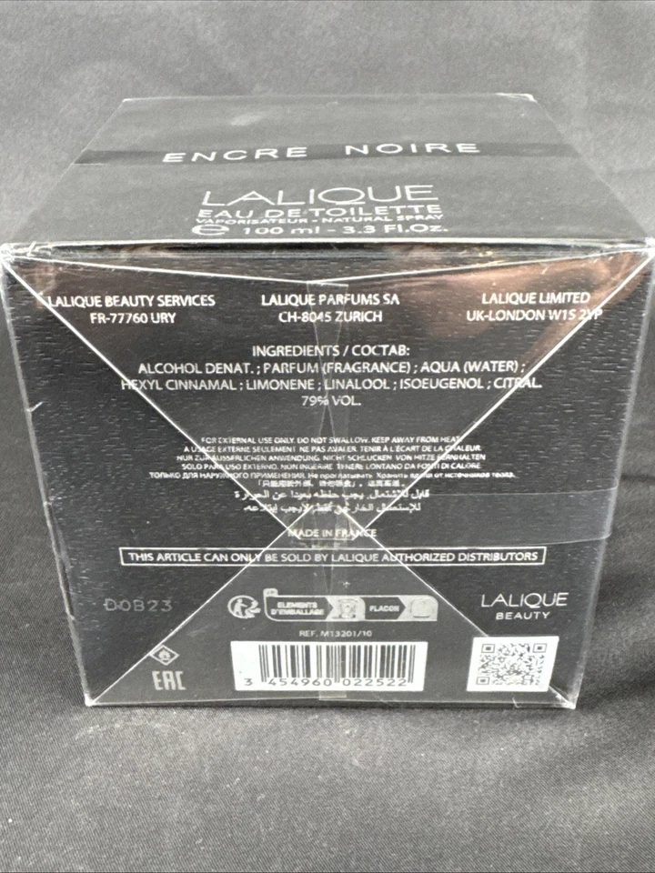 Encre Noire de Lalique Colonia para Hombres EDT 3.3 / 3.4 oz CHANEL SYCAMORE DUPPE Foto 3 de 3