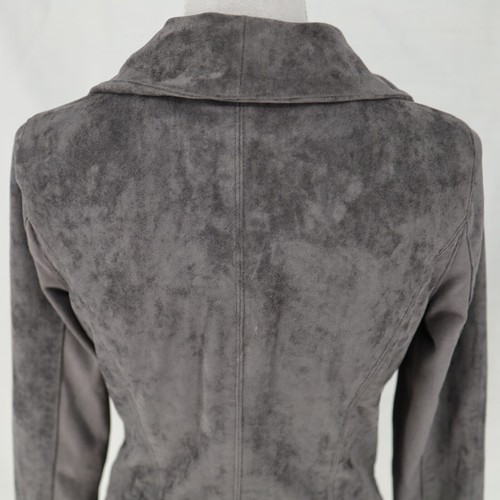 Blank NYC Jacket Womens Small Gray Moto Microsuede Lined Asymmetric Zip Unlined - Picture 15 of 22