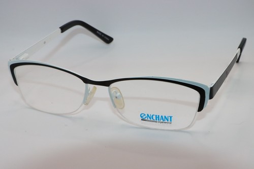 ENCHANT ERC80 BLACK WHITE AUTHENTIC DESIGNER FRAMES EYEGLASSES 54-17