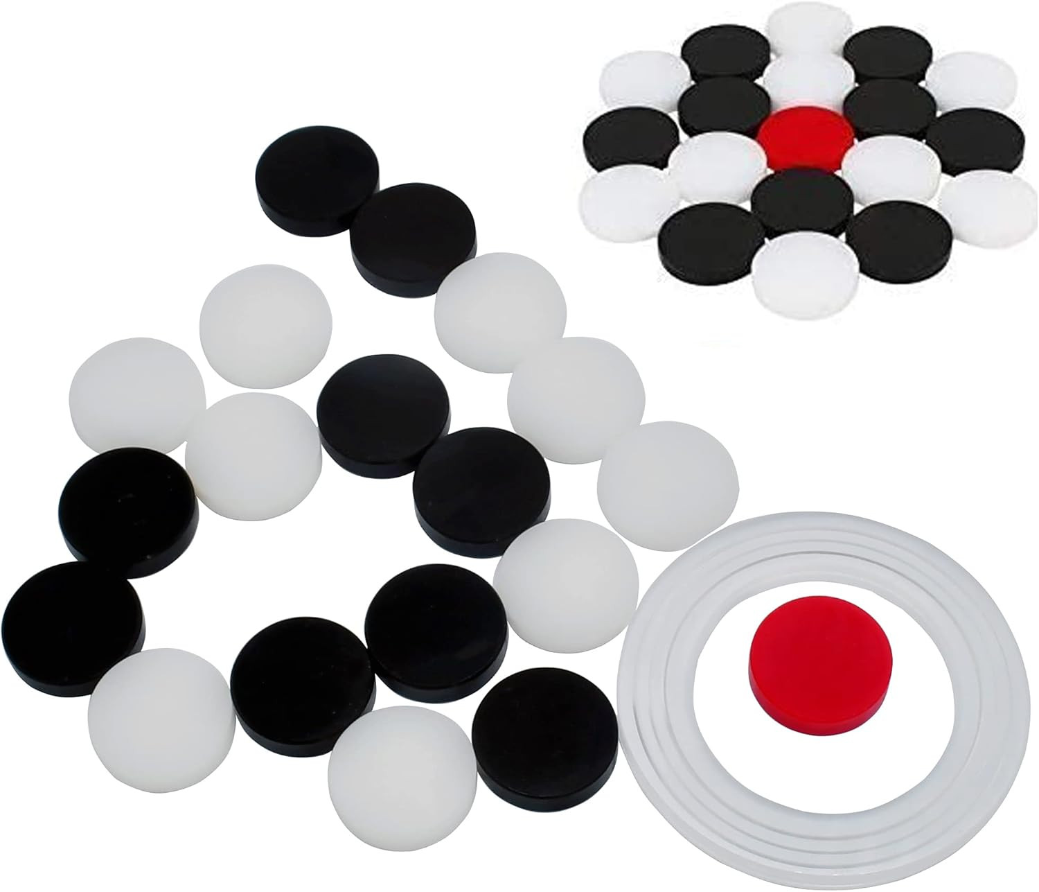 Carrom Board Coins with Striker Plastic Set of 20 DISKS, (Ideal for Smaller Boar