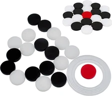 Carrom Board Coins with Striker Plastic Set of 20 DISKS, (Ideal for Smaller Boar