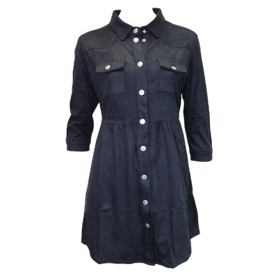 Goldie Women's King of the Road Shirt Dress Black Medium MISSING BUTTON