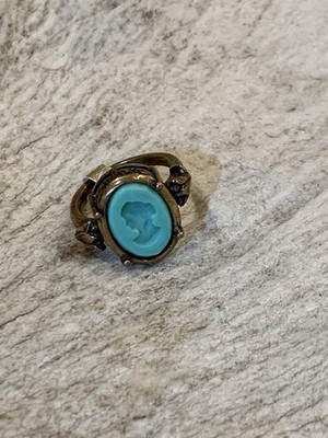Extasia Intaglio Statement Ring - Mint - Size 7