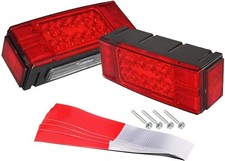 12V LED Submersible Low Profile Rectangular Trailer Lights, Waterproof LED